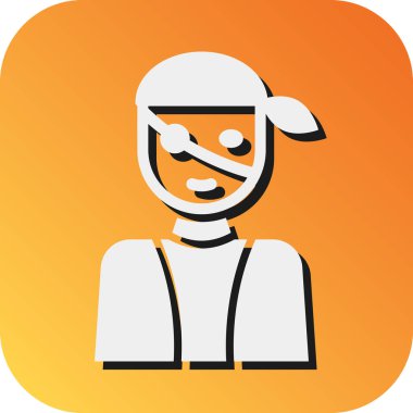 Korsan Vektörü Glyph Gradyan Kişisel ve Ticari Kullanım Simgesi