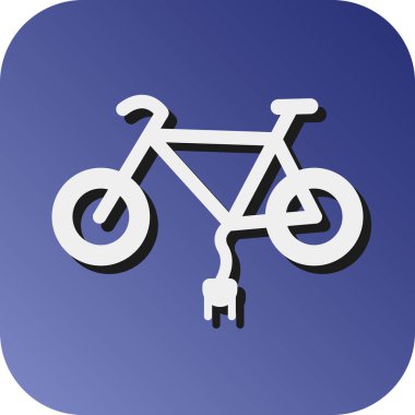 Kişisel ve Ticari Kullanım İçin Elektrik Bisiklet Vektörü Gradyan Arkaplan Simgesi