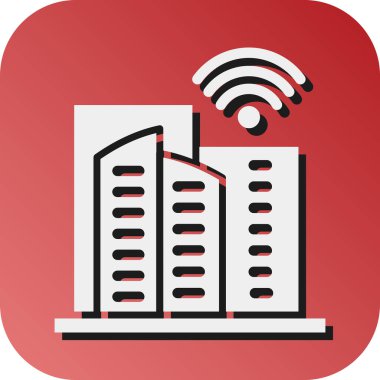 Kişisel ve ticari kullanım için Akıllı Şehir Vektörü Glyph Gradyan Arkaplan Simgesi