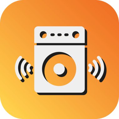 Kişisel ve Ticari Kullanım İçin Sözcü Vektörü Glyph Gradyan Arkaplan Simgesi