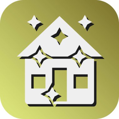 Kişisel ve ticari kullanım için Ev Temizleme Vektörü Glyph Gradyan Arkaplan Simgesi