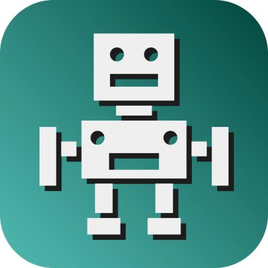 Kişisel ve Ticari Kullanım İçin Robot Vektör Glyph Gradyan Arkaplan Simgesi