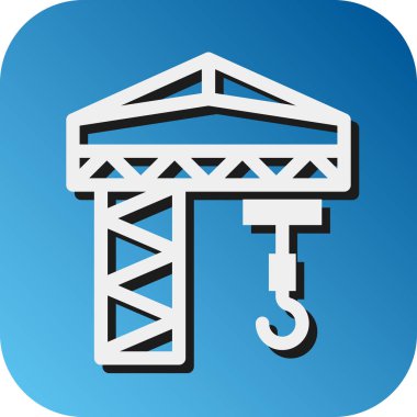 Kişisel ve ticari kullanım için Crane Vektörü Glyph Gradyan Arkaplan Simgesi