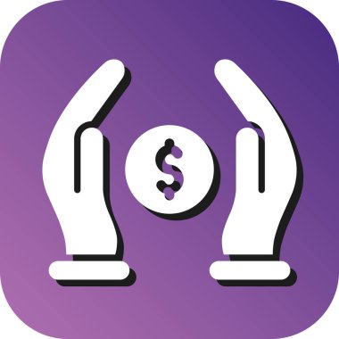 Kişisel ve ticari kullanım için Tasarruf Vektörü Glyph Gradyan Arkaplan Simgesi