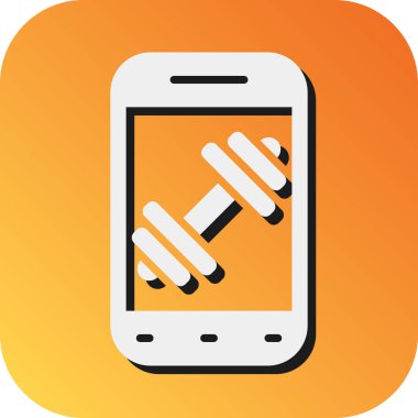 Kişisel ve ticari kullanım için Fitness Uygulaması Vektör Gradyan Arkaplan Simgesi