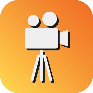 Kişisel ve ticari kullanım için Video Kamera Vektörü Glyph Gradyan Arkaplan Simgesi
