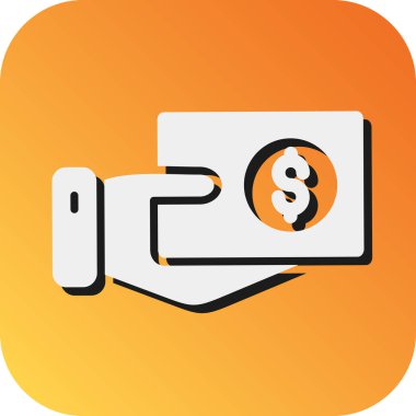 Kişisel ve ticari kullanım için Gelir Vektörü Glyph Gradyan Arkaplan Simgesi