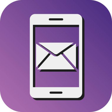 Kişisel ve Ticari Kullanım için E- posta Vektörü Glyph Gradyan Arkaplan Simgesi