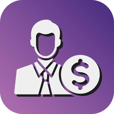 Kişisel ve Ticari Kullanım İçin Yatırımcı Vektörü Glyph Gradyan Arkaplan Simgesi