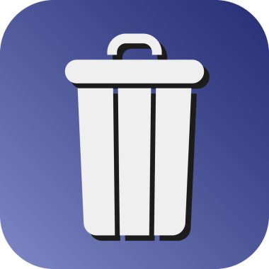 Kişisel ve Ticari Kullanım İçin Çöp Kutusu Vektörü Gradyan Arkaplan Simgesi