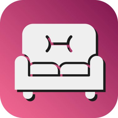 Kişisel ve ticari kullanım için Kanepe Vektörü Glyph Gradyan Arkaplan Simgesi