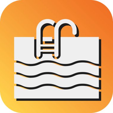 Kişisel ve Ticari Kullanım İçin Yüzme Havuzu Vektörü Gradyan Arkaplan Simgesi