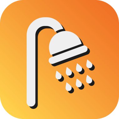 Kişisel ve ticari kullanım için Duş Vektörü Glyph Gradyan Arkaplan Simgesi