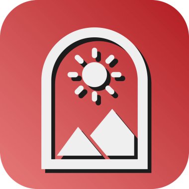 Kişisel ve ticari kullanım için Dağ Görünümü Vektörü Gradyan Arkaplan Simgesi