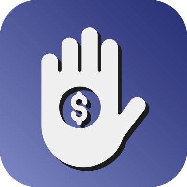 Kişisel ve ticari kullanım için İpucu Vektörü Glyph Gradyan Arkaplan Simgesi