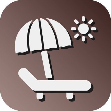 Kişisel ve ticari kullanım için Sunbed Vector Glyph Gradyan Arkaplan Simgesi