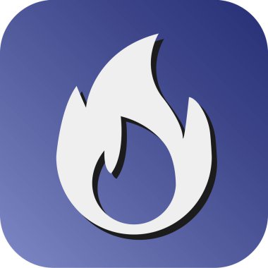 Kişisel ve ticari kullanım için Ateş Vektörü Kabartma Gradyan Arkaplan Simgesi