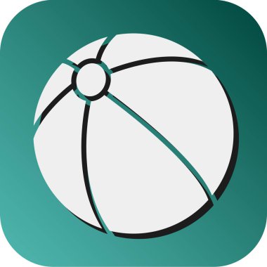 Plaj Topu Vektörü Glyph Gradyan Kişisel ve Ticari Kullanım Simgesi