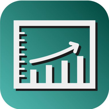 Kişisel ve ticari kullanım için Bar Grafik Vektörü Gradyan Arkaplan Simgesi