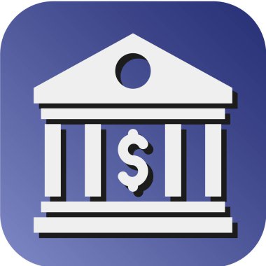 Kişisel ve Ticari Kullanım için Banka Vektörü Glyph Gradyan Arkaplan Simgesi