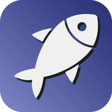 Kişisel ve ticari kullanım için Fish Vector Glyph Gradyan Arkaplan Simgesi