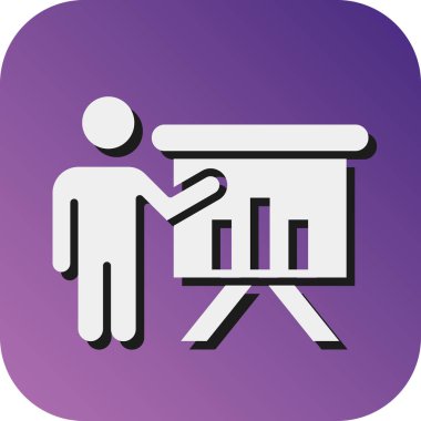 Kişisel ve Ticari Kullanım İçin Sunum Vektörü Glyph Gradyan Arkaplan Simgesi