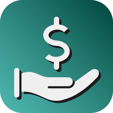 Kişisel ve Ticari Kullanım İçin Gelir Vektörü Glyph Gradyan Arkaplan Simgesi