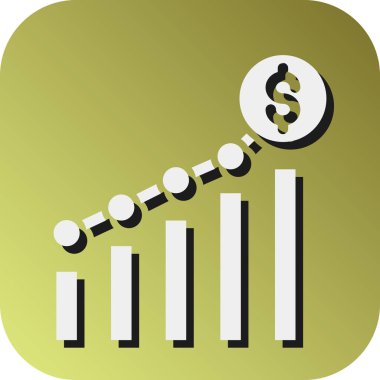 Kişisel ve Ticari Kullanım İçin Finansal Kâr Vektörü Glyph Gradyan Arkaplan Simgesi