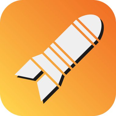 Kişisel ve Ticari Kullanım İçin Torpido Vektörü Glyph Gradyan Arkaplan Simgesi