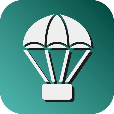 Kişisel ve Ticari Kullanım İçin Paraşüt Vektörü Glyph Gradyan Arkaplan Simgesi