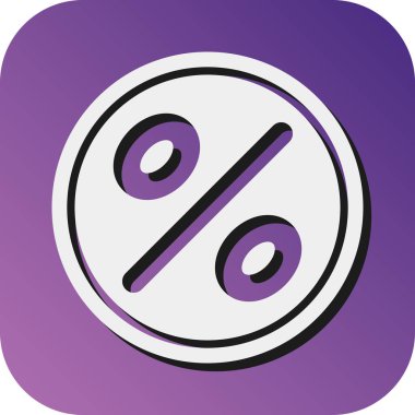 Kişisel ve Ticari Kullanım İçin Yüzde Vektör Glyph Gradyan Arkaplan Simgesi