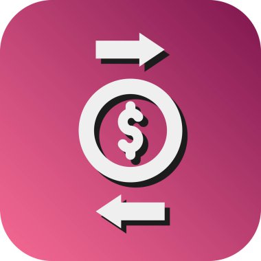 Kişisel ve ticari kullanım için Para Aktarım Vektörü Glyph Gradyan Arkaplan Simgesi