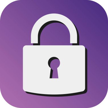 Kişisel ve Ticari Kullanım İçin Asma Kilit Vektörü Gradyan Arkaplan Simgesi