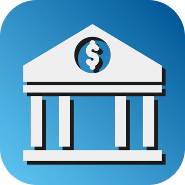 Kişisel ve Ticari Kullanım İçin Bankacılık Sistemi Vektörü Glyph Gradyan Arkaplan Simgesi