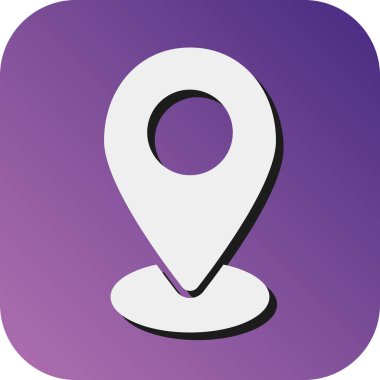 Kişisel ve Ticari Kullanım İçin Konum Pin Vektörü Gradyan Arkaplan Simgesi