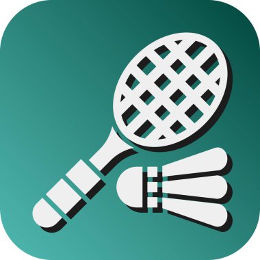 Kişisel ve Ticari Kullanım İçin Badminton Vektör Glyph Gradyan Arkaplan Simgesi