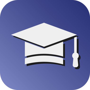 Kişisel ve ticari kullanım için Mortarboard Vektörü Glyph Gradyan Arkaplan Simgesi