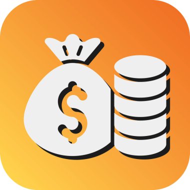 Kişisel ve ticari kullanım için Para Vektörü Glyph Gradyan Arkaplan Simgesi