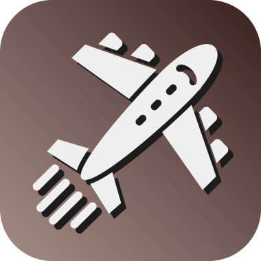 Kişisel ve ticari kullanım için Uçak Vektörü Glyph Gradyan Arkaplan Simgesi