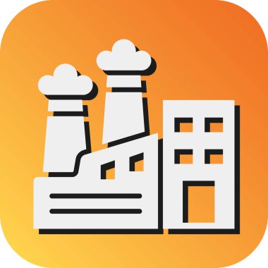 Kişisel ve ticari kullanım için Fabrika Vektörü Glyph Gradyan Arkaplan Simgesi