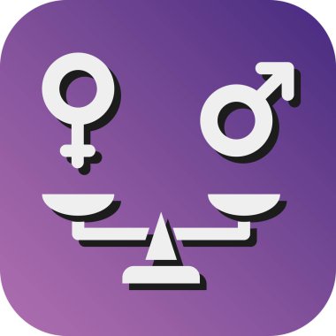 Kişisel ve Ticari Kullanım İçin Cinsiyet Eşitliği Vektörü Gradyan Arkaplan Simgesi
