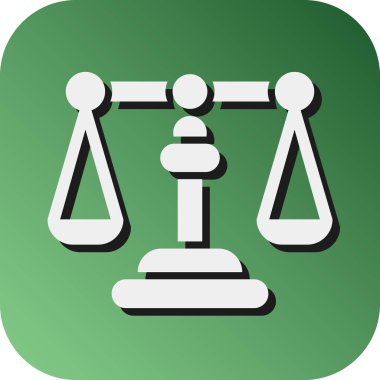 Kişisel ve Ticari Kullanım İçin Adalet Ölçeklendirme Vektörü Glyph Gradyan Arkaplan Simgesi