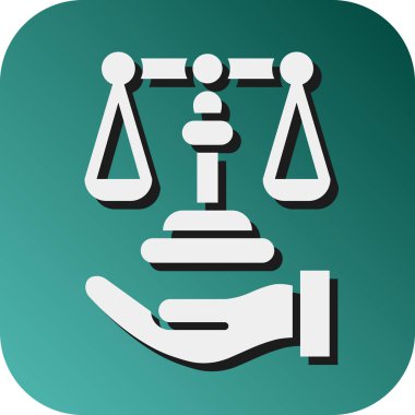 Kişisel ve Ticari Kullanım İçin Hukuk Vektörü Glyph Gradyan Arkaplan Simgesi