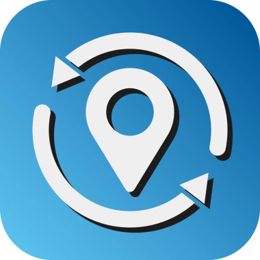 Kişisel ve Ticari Kullanım İçin Konum Vektörü Glyph Gradyan Arkaplan Simgesini Tazele