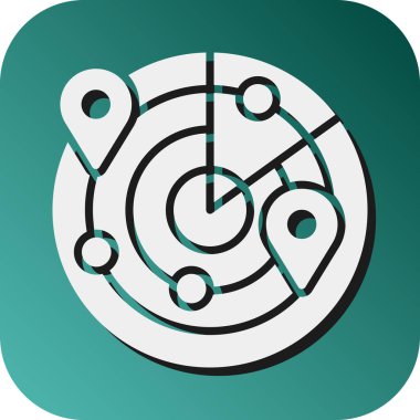 Kişisel ve ticari kullanım için Radar Vektörü Glyph Gradyan Arkaplan Simgesi