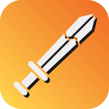 Kırık Kılıç Vektörü Kabartma Gradyan Kişisel ve Ticari Kullanım Simgesi