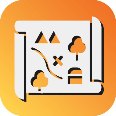 Kişisel ve ticari kullanım için Harita Vektörü Glyph Gradyan Arkaplan Simgesi