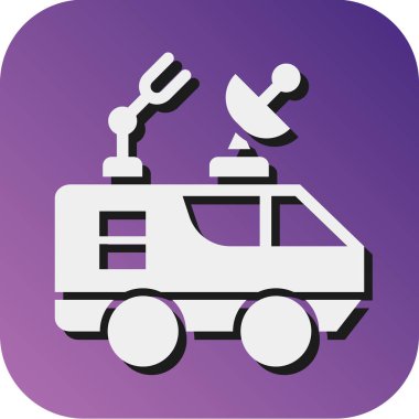 Kişisel ve ticari kullanım için Uzay Aracı Vektörü Glyph Gradyan Arkaplan Simgesi