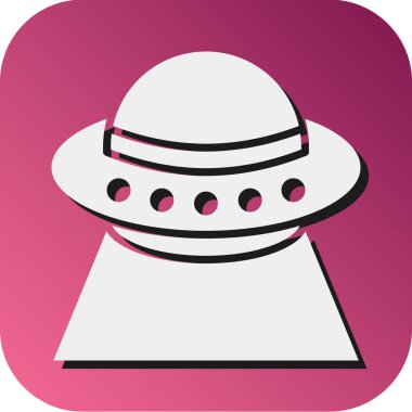 Kişisel ve ticari kullanım için UFO Vektörü Glyph Gradyan Arkaplan Simgesi
