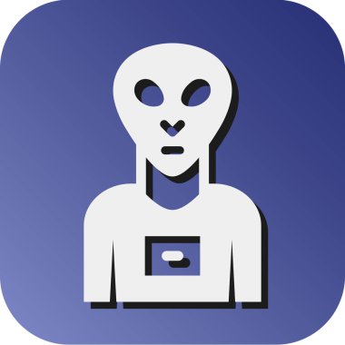 Uzaylı Türler Vektörü Glyph Gradyan Arkaplan Simgesi Kişisel ve Ticari Kullanım